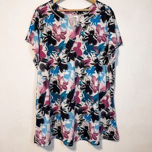 Swimsuits for All Split Neck Short Sleeve Swim Tee Size 24